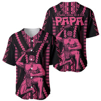 Custom Maori Fathers Day New Zealand Baseball Jersey Aroha Ahau Ki A Koe Papa - Pink LT9 - Polynesian Pride
