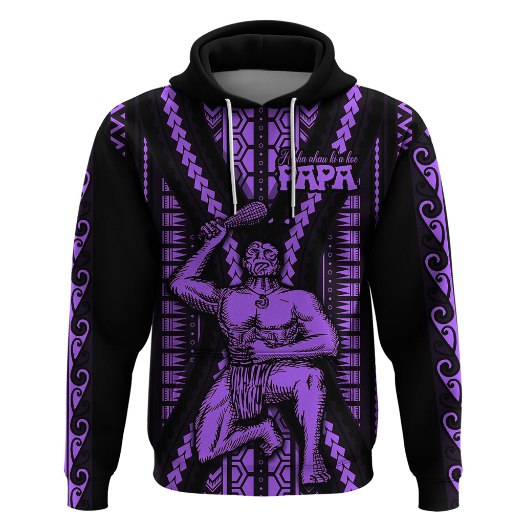 Maori Fathers Day New Zealand Hoodie Aroha Ahau Ki A Koe Papa Purple LT9 Purple - Polynesian Pride