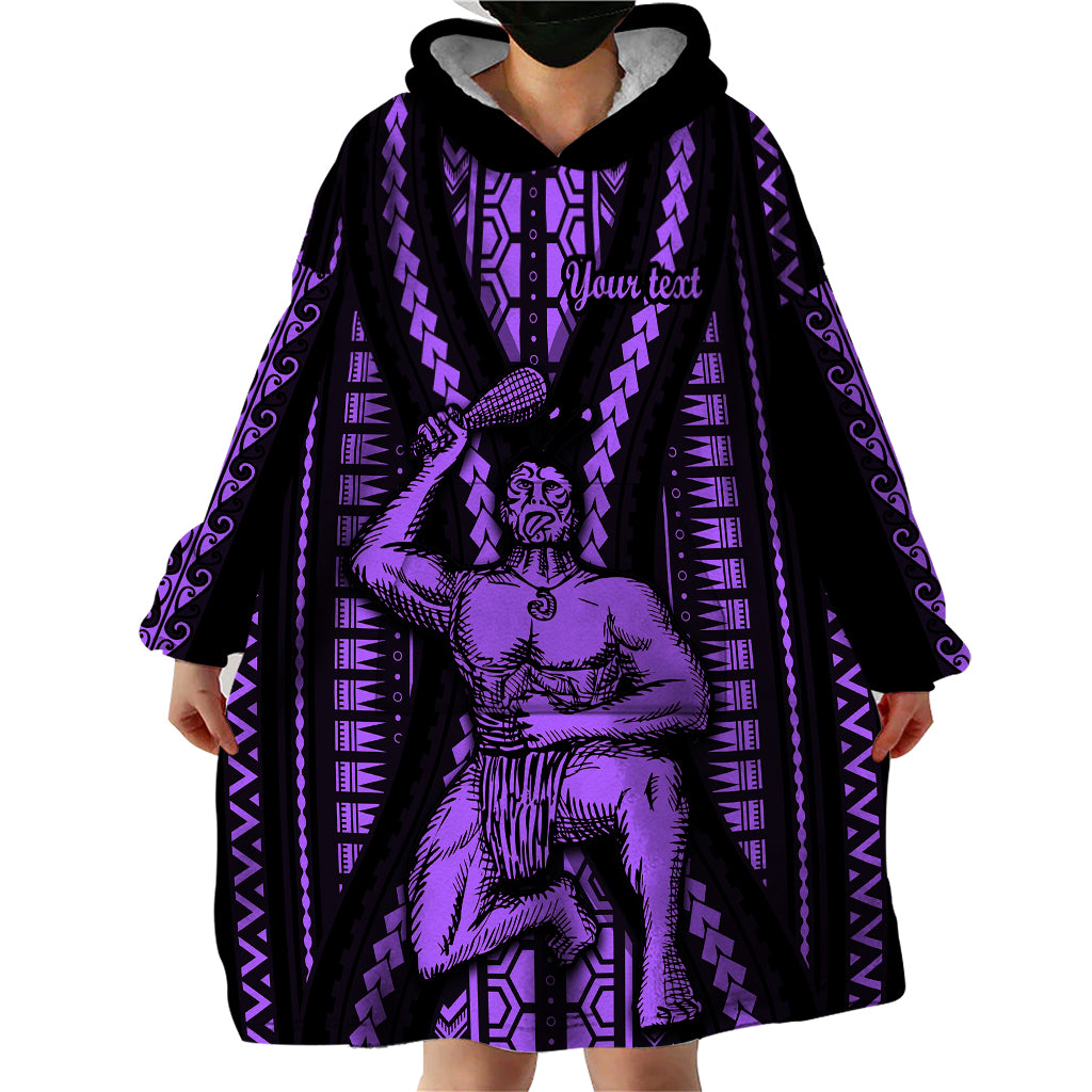 Custom Maori Fathers Day New Zealand Wearable Blanket Hoodie Aroha Ahau Ki A Koe Papa - Purple LT9 - Polynesian Pride