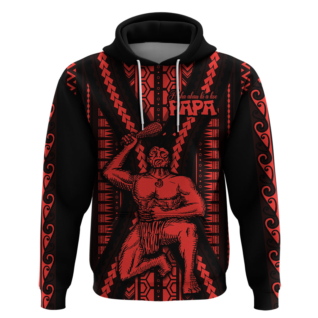 Maori Fathers Day New Zealand Hoodie Aroha Ahau Ki A Koe Papa Red LT9 Red - Polynesian Pride