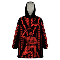 Maori Fathers Day New Zealand Wearable Blanket Hoodie Aroha Ahau Ki A Koe Papa - Red LT9 One Size Red - Polynesian Pride
