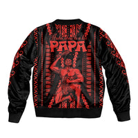 Custom Maori Fathers Day New Zealand Bomber Jacket Aroha Ahau Ki A Koe Papa - Red LT9 - Polynesian Pride