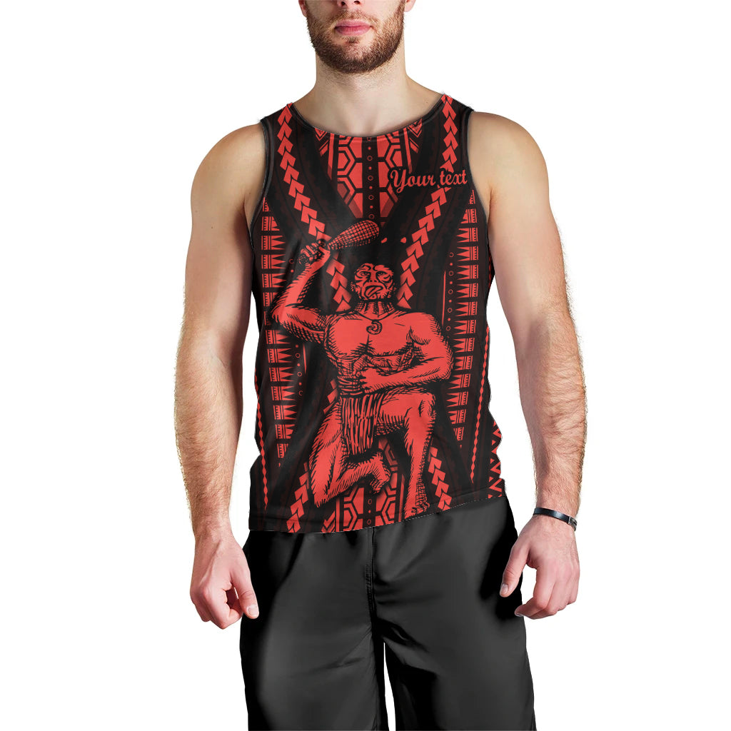 Custom Maori Fathers Day New Zealand Men Tank Top Aroha Ahau Ki A Koe Papa - Red LT9 - Polynesian Pride