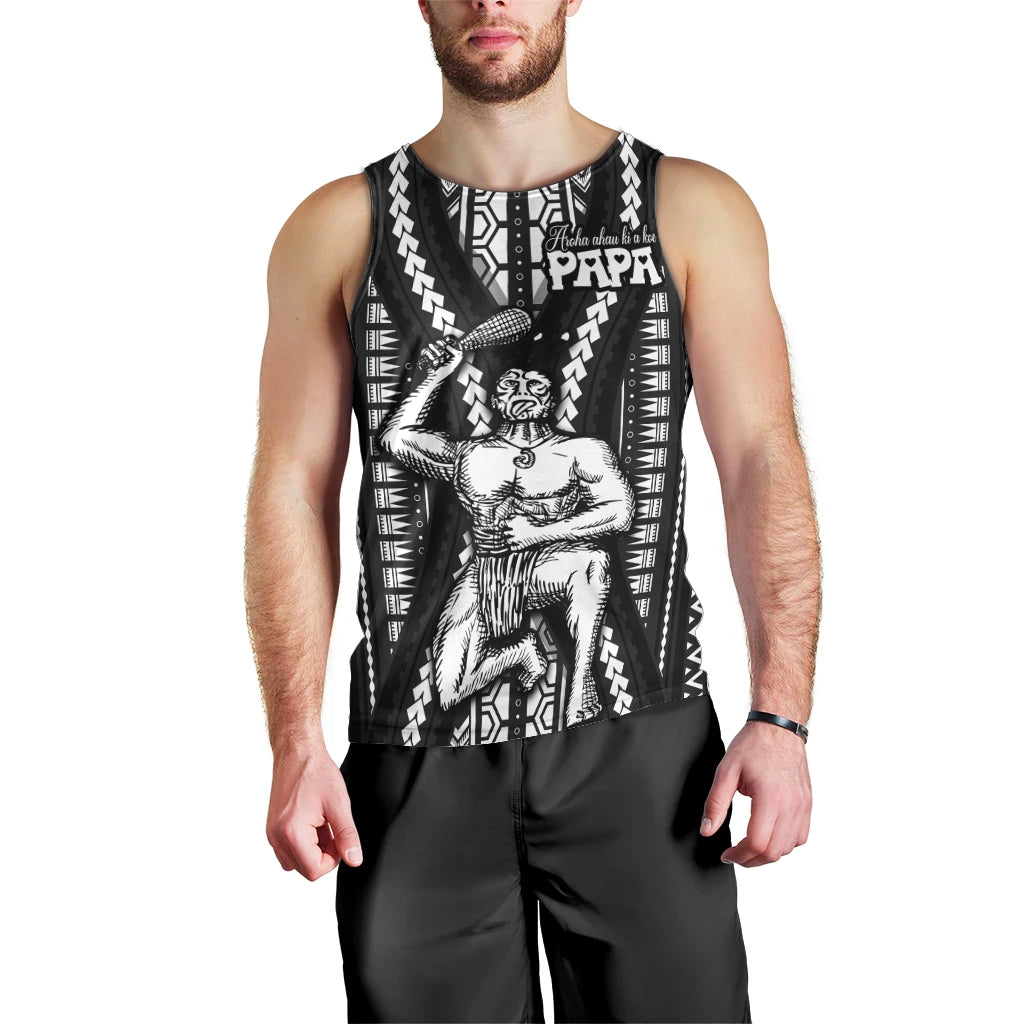 Maori Fathers Day New Zealand Men Tank Top Aroha Ahau Ki A Koe Papa - Black LT9 - Polynesian Pride