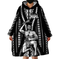 Maori Fathers Day New Zealand Wearable Blanket Hoodie Aroha Ahau Ki A Koe Papa - Black LT9 - Polynesian Pride