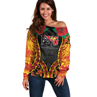 Personalised Papua New Guinea Remembrance Day Off Shoulder Sweater