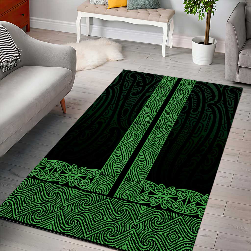 New Zealand Maori Kowhaiwhai Area Rug Kakariki Maui and Mangopare