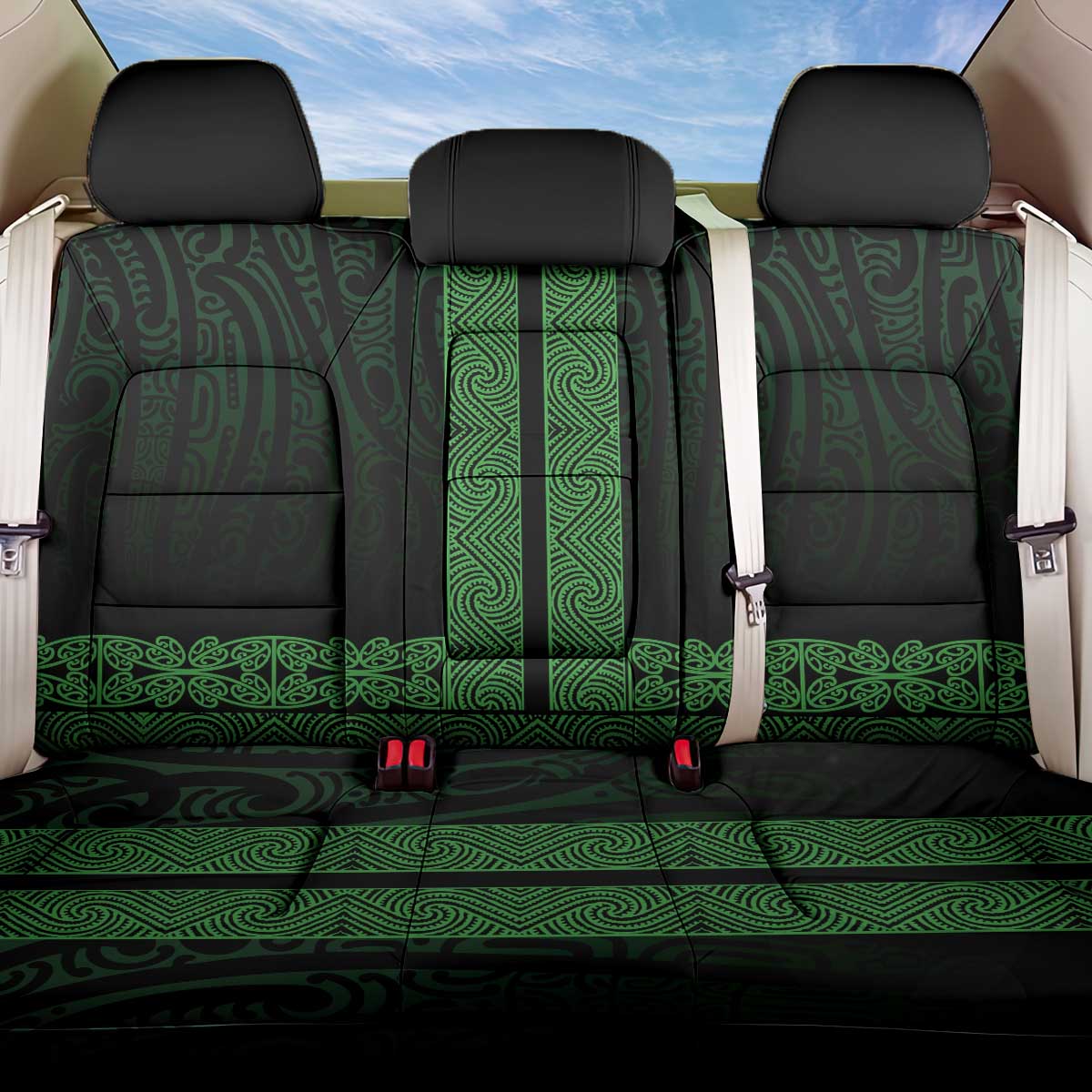 New Zealand Maori Kowhaiwhai Back Car Seat Cover Kakariki Maui and Mangopare
