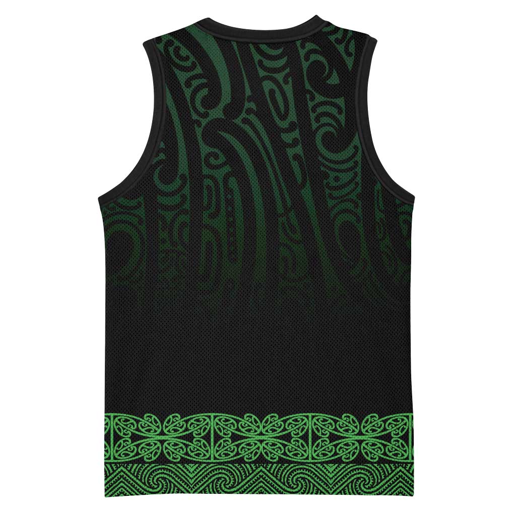 New Zealand Maori Kowhaiwhai Basketball Jersey Kakariki Maui and Mangopare - Polynesian Pride