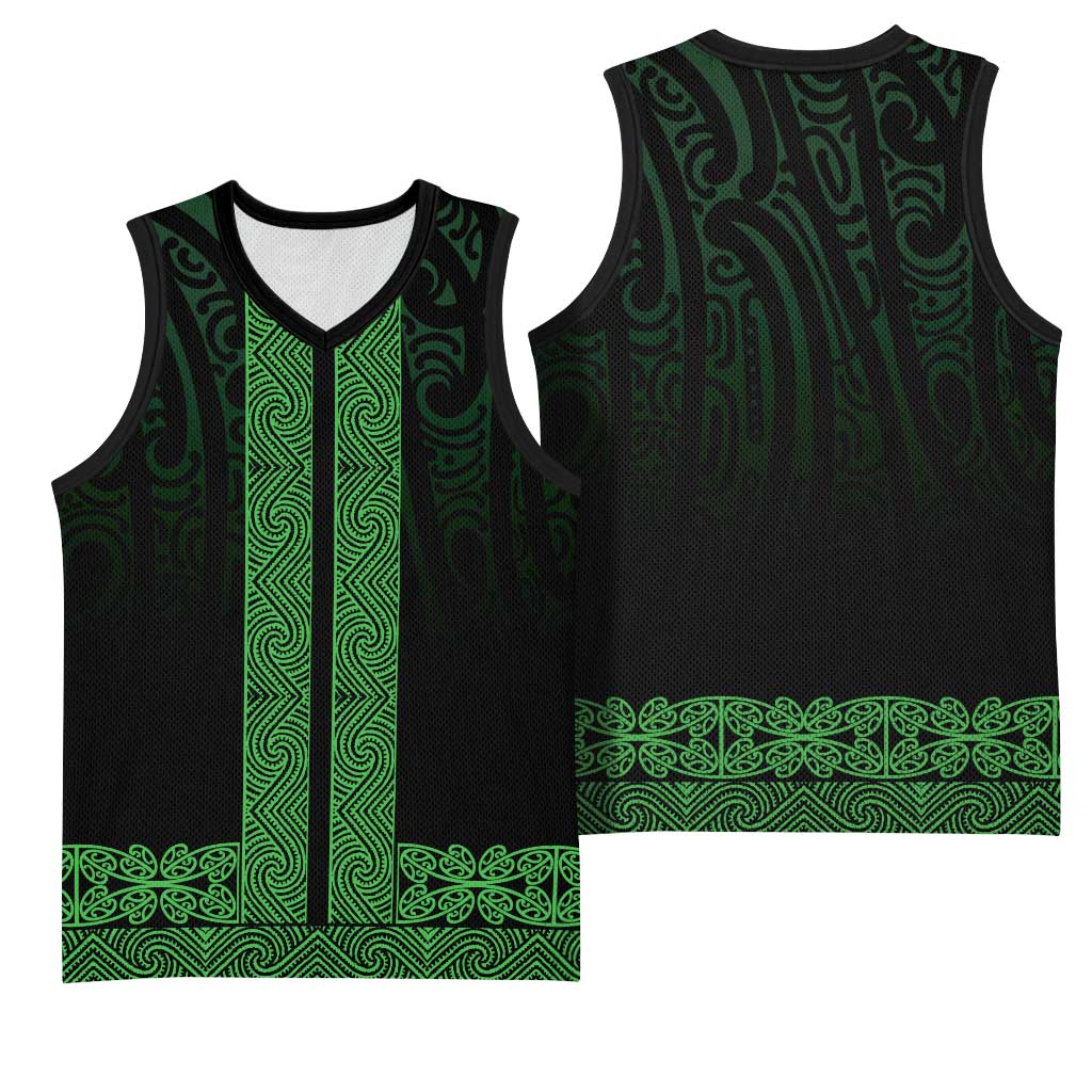 New Zealand Maori Kowhaiwhai Basketball Jersey Kakariki Maui and Mangopare - Polynesian Pride