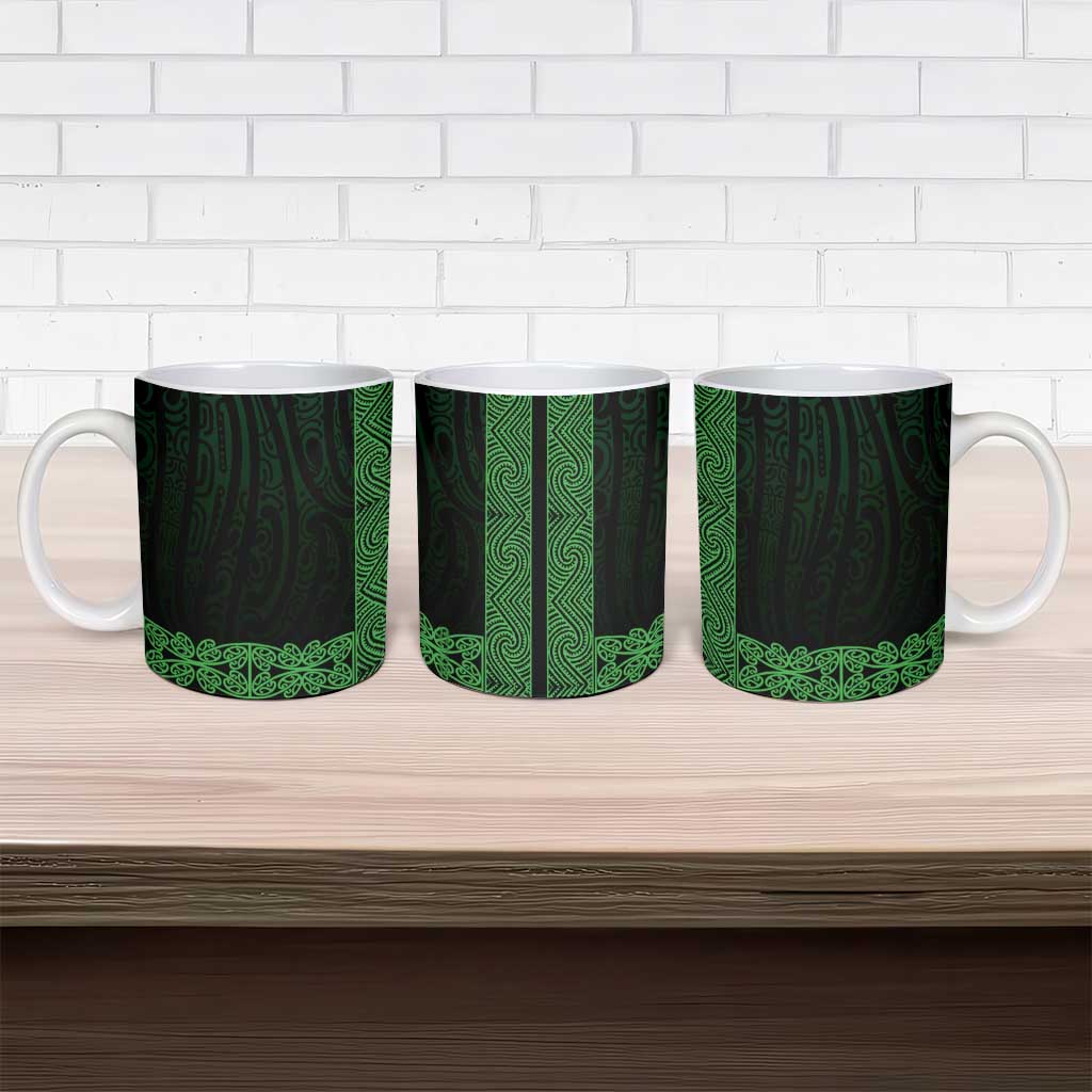 New Zealand Maori Kowhaiwhai Ceramic Mug Kakariki Maui and Mangopare - Polynesian Pride