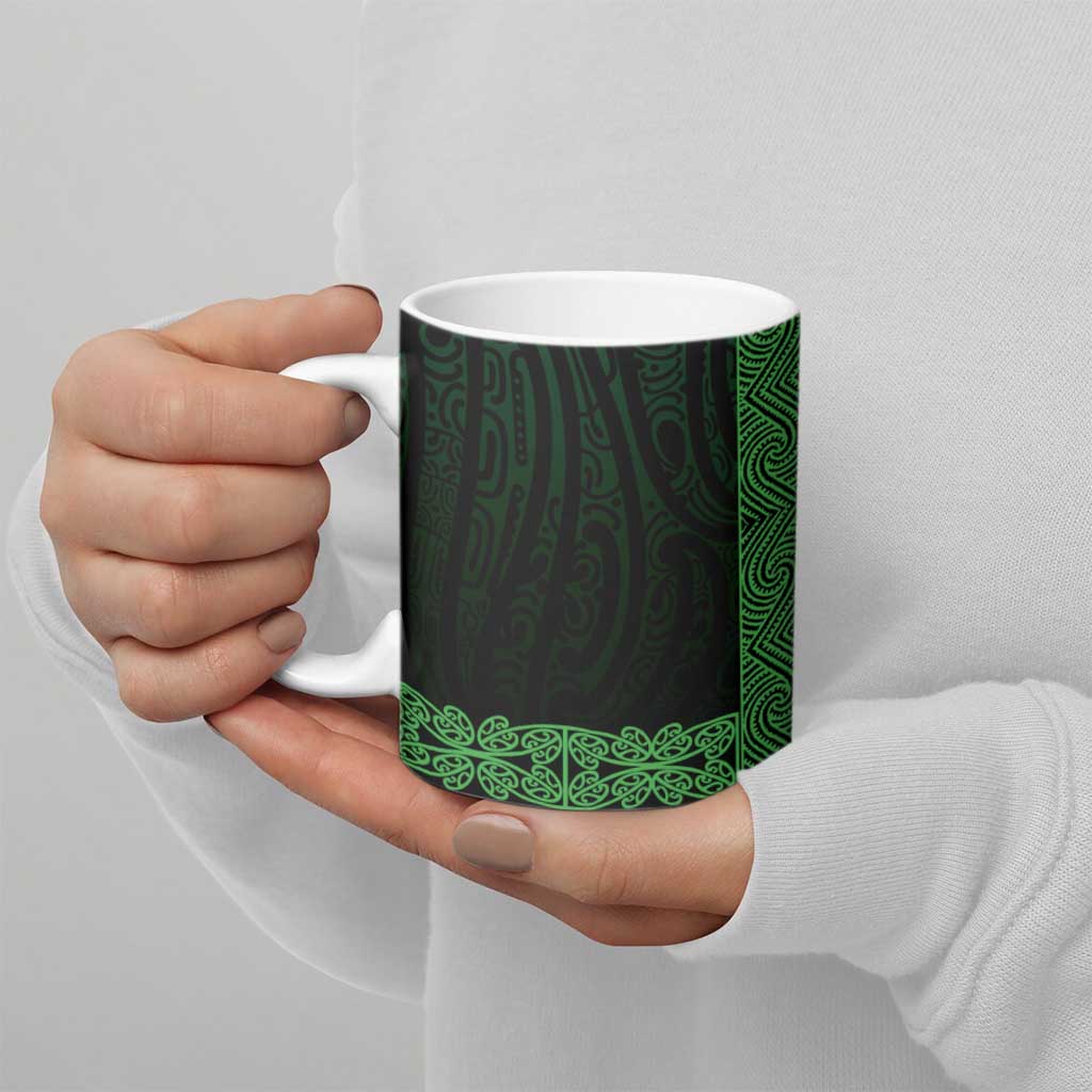 New Zealand Maori Kowhaiwhai Ceramic Mug Kakariki Maui and Mangopare - Polynesian Pride