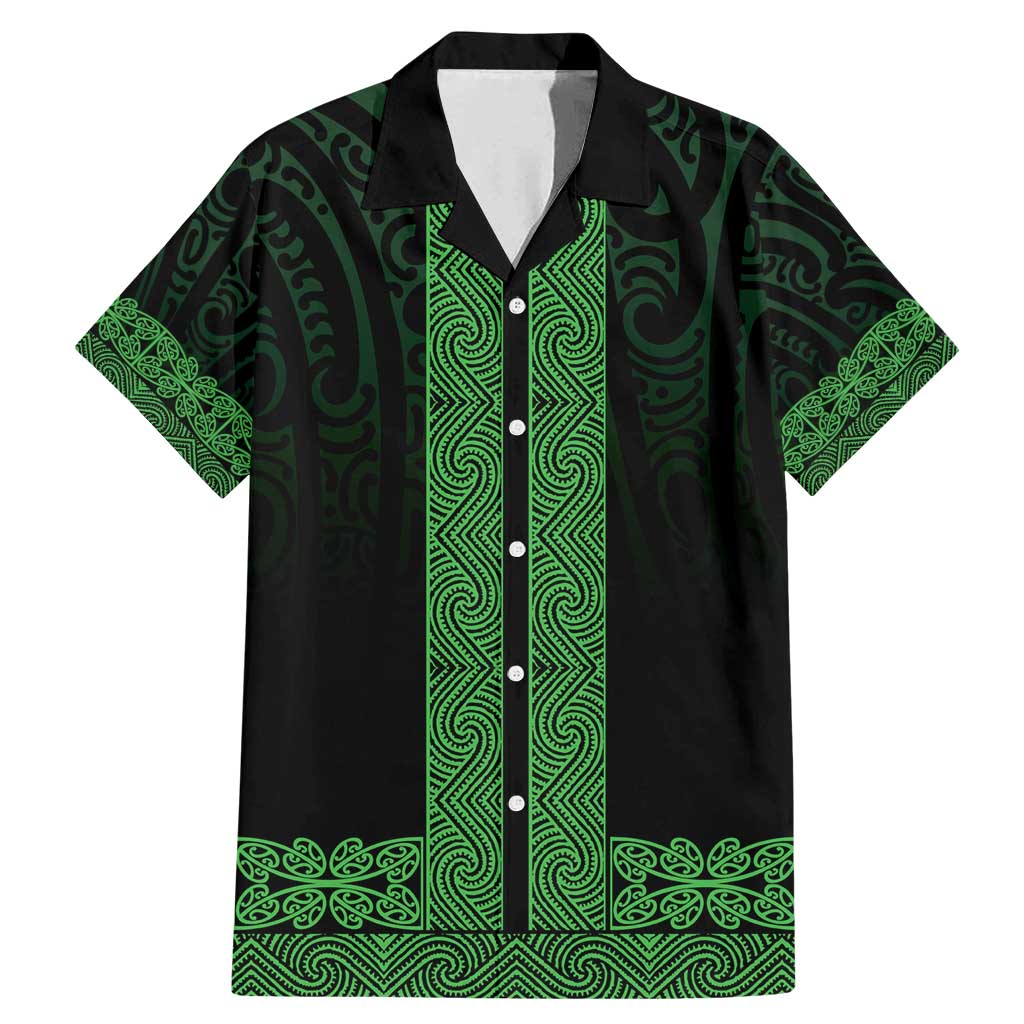New Zealand Maori Kowhaiwhai Family Matching Mermaid Dress and Hawaiian Shirt Kakariki Maui and Mangopare LT9 Dad's Shirt - Short Sleeve Green - Polynesian Pride