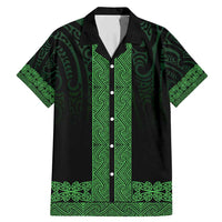 New Zealand Maori Kowhaiwhai Family Matching Mermaid Dress and Hawaiian Shirt Kakariki Maui and Mangopare LT9 Dad's Shirt - Short Sleeve Green - Polynesian Pride