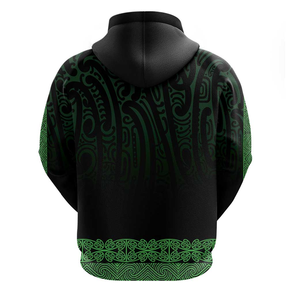 New Zealand Maori Kowhaiwhai Hoodie Kakariki Maui and Mangopare