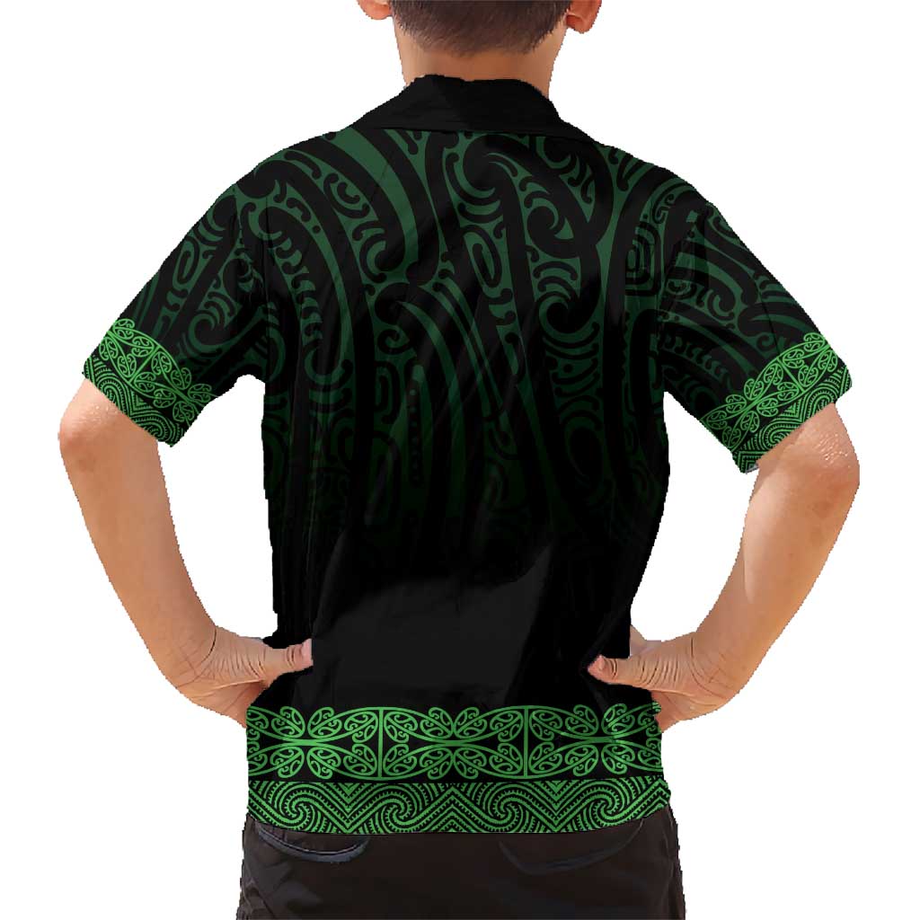 New Zealand Maori Kowhaiwhai Kid Hawaiian Shirt Kakariki Maui and Mangopare LT9 - Polynesian Pride