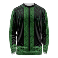 New Zealand Maori Kowhaiwhai Long Sleeve Shirt Kakariki Maui and Mangopare LT9 Unisex Green - Polynesian Pride