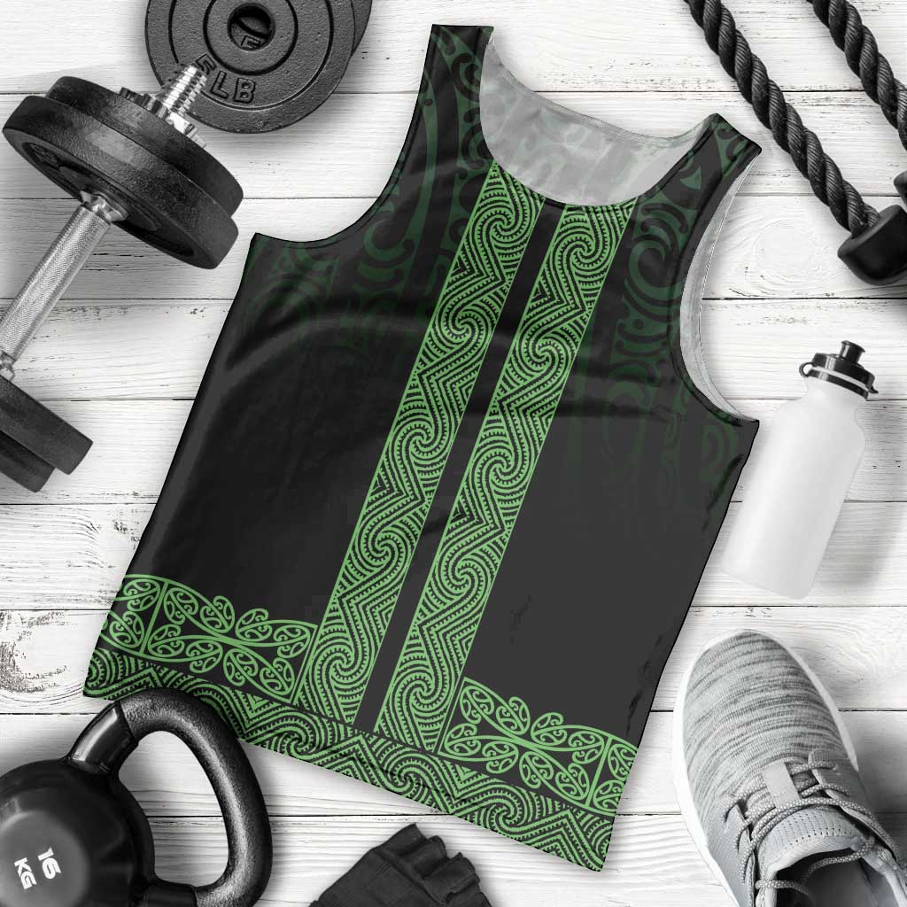 New Zealand Maori Kowhaiwhai Men Tank Top Kakariki Maui and Mangopare LT9 - Polynesian Pride