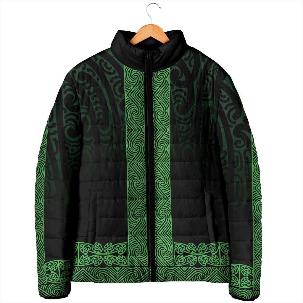 New Zealand Maori Kowhaiwhai Padded Jacket Kakariki Maui and Mangopare - Polynesian Pride