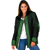 New Zealand Maori Kowhaiwhai Padded Jacket Kakariki Maui and Mangopare - Polynesian Pride
