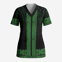 New Zealand Maori Kowhaiwhai Scrub Top Kakariki Maui and Mangopare - Polynesian Pride