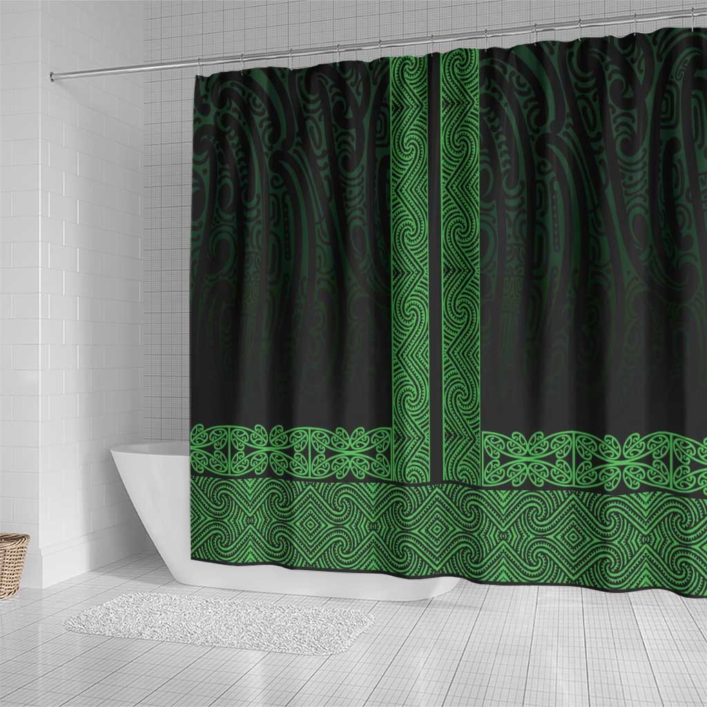 New Zealand Maori Kowhaiwhai Shower Curtain Kakariki Maui and Mangopare LT9 - Polynesian Pride