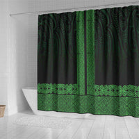 New Zealand Maori Kowhaiwhai Shower Curtain Kakariki Maui and Mangopare LT9 - Polynesian Pride
