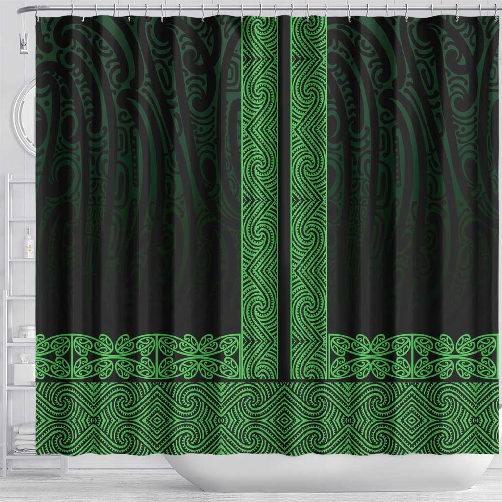 New Zealand Maori Kowhaiwhai Shower Curtain Kakariki Maui and Mangopare LT9 - Polynesian Pride