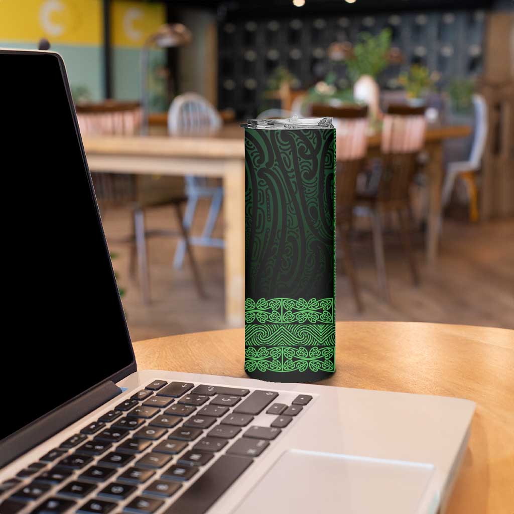 New Zealand Maori Kowhaiwhai Skinny Tumbler Kakariki Maui and Mangopare LT9 - Polynesian Pride