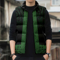 New Zealand Maori Kowhaiwhai Sleeveless Puffer Jacket Kakariki Maui and Mangopare - Polynesian Pride