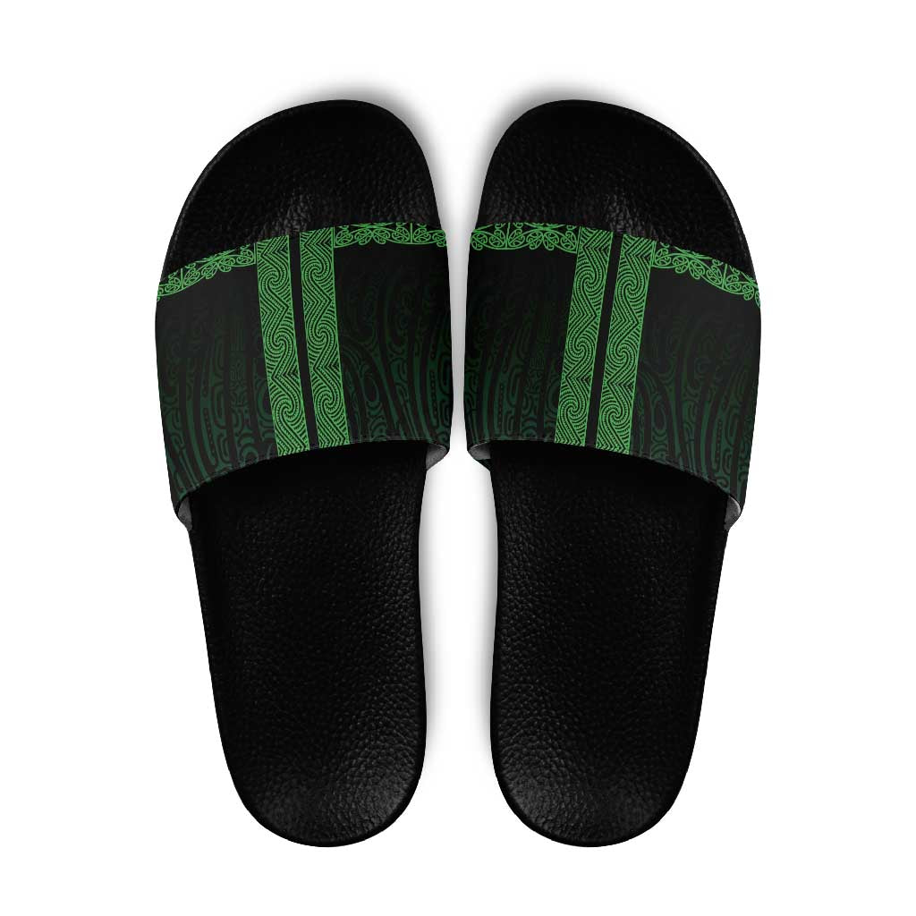 New Zealand Maori Kowhaiwhai Slide Sandals Kakariki Maui and Mangopare - Polynesian Pride