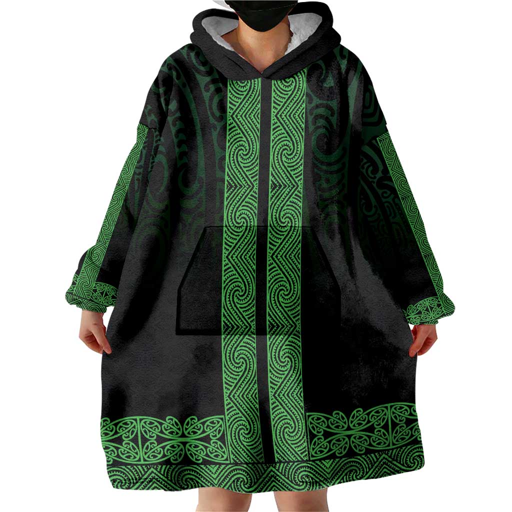 New Zealand Maori Kowhaiwhai Wearable Blanket Hoodie Kakariki Maui and Mangopare LT9 - Polynesian Pride