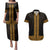 New Zealand Maori Kowhaiwhai Couples Matching Puletasi and Hawaiian Shirt Karaka Maui and Mangopare