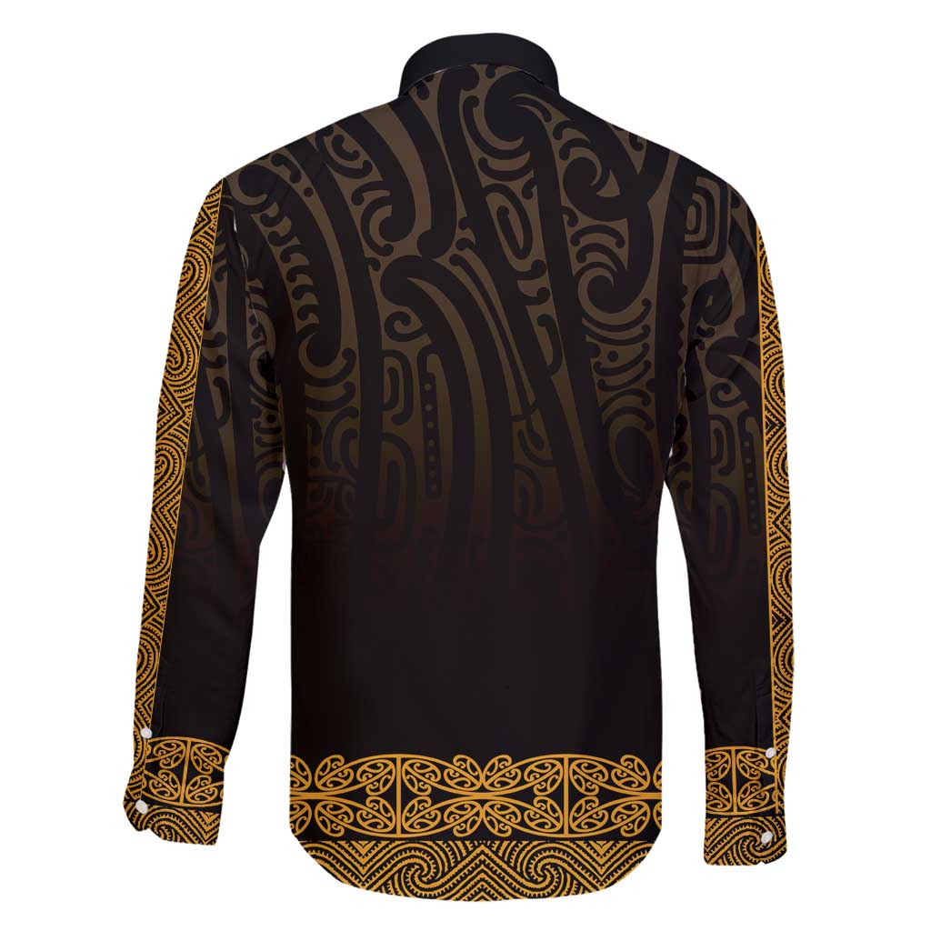 New Zealand Maori Kowhaiwhai Family Matching Long Sleeve Bodycon Dress and Hawaiian Shirt Karaka Maui and Mangopare LT9 - Polynesian Pride