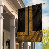 New Zealand Maori Kowhaiwhai Garden Flag Karaka Maui and Mangopare LT9 House Flag Gold - Polynesian Pride