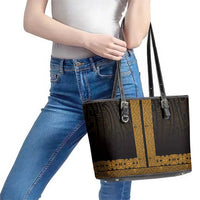 New Zealand Maori Kowhaiwhai Leather Tote Bag Karaka Maui and Mangopare LT9 - Polynesian Pride