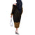New Zealand Maori Kowhaiwhai Off The Shoulder Long Sleeve Dress Karaka Maui and Mangopare