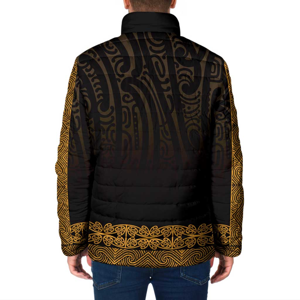 New Zealand Maori Kowhaiwhai Padded Jacket Karaka Maui and Mangopare - Polynesian Pride
