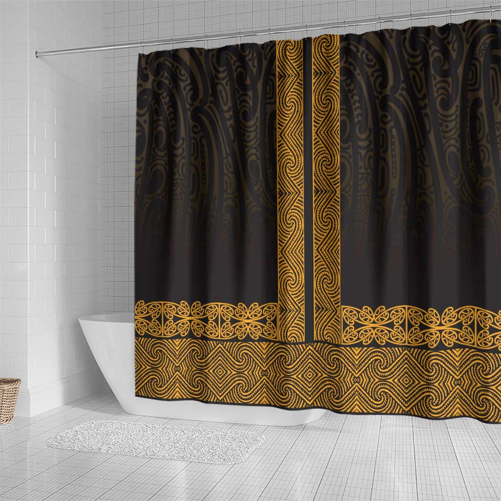 New Zealand Maori Kowhaiwhai Shower Curtain Karaka Maui and Mangopare LT9 - Polynesian Pride
