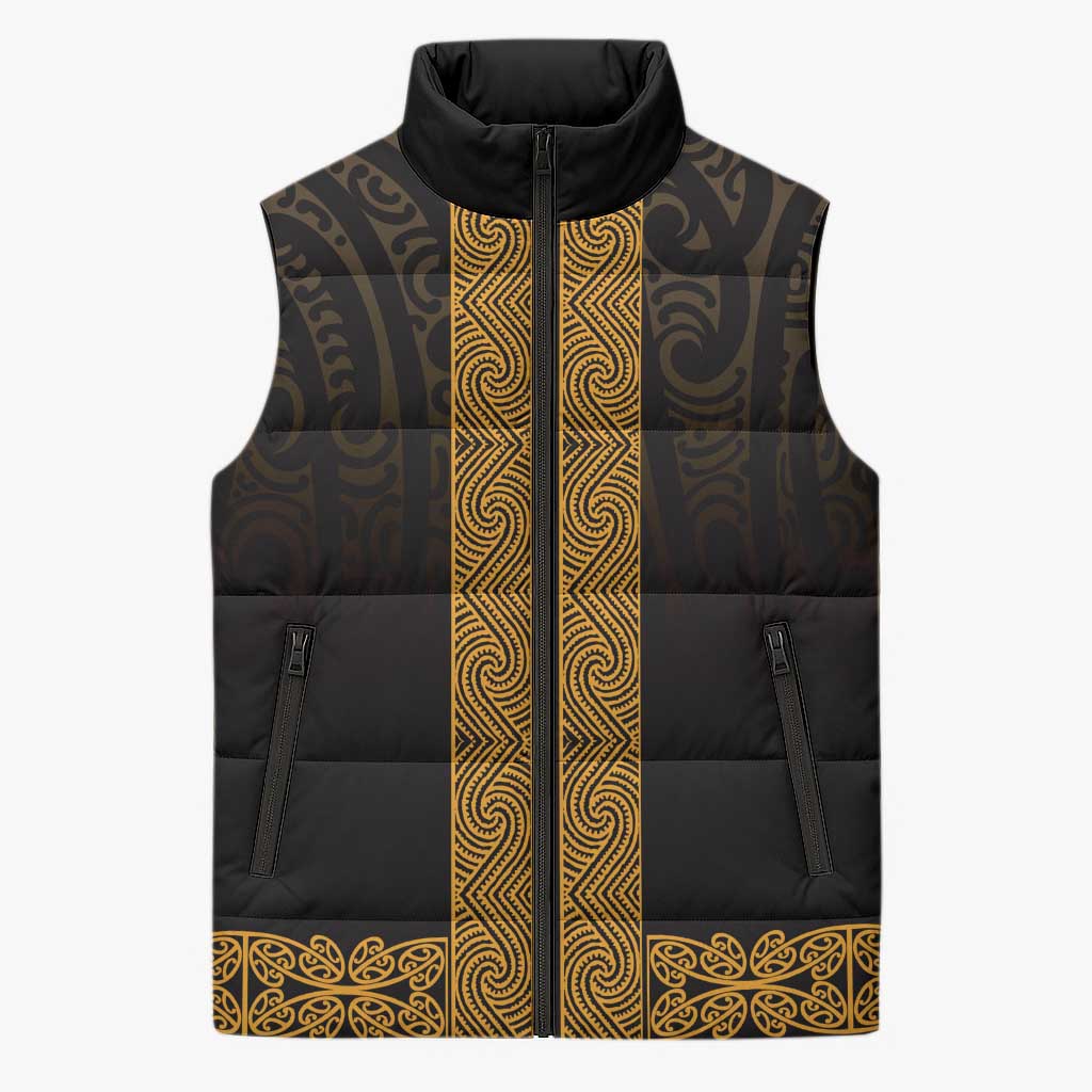 New Zealand Maori Kowhaiwhai Sleeveless Puffer Jacket Karaka Maui and Mangopare - Polynesian Pride