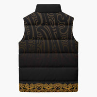 New Zealand Maori Kowhaiwhai Sleeveless Puffer Jacket Karaka Maui and Mangopare - Polynesian Pride