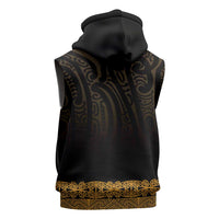 New Zealand Maori Kowhaiwhai Sleeveless Zip Hoodie Karaka Maui and Mangopare - Polynesian Pride