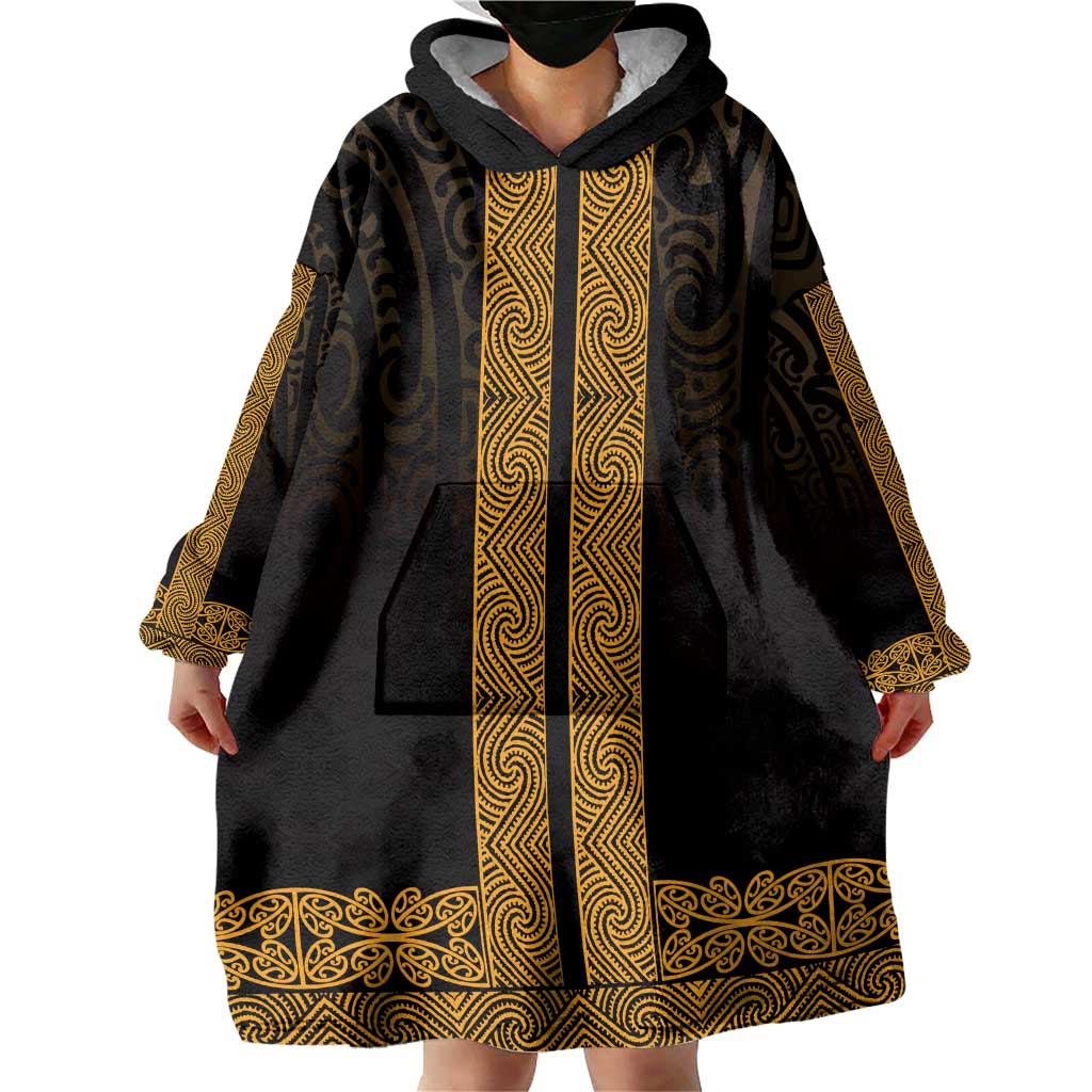 New Zealand Maori Kowhaiwhai Wearable Blanket Hoodie Karaka Maui and Mangopare LT9 - Polynesian Pride