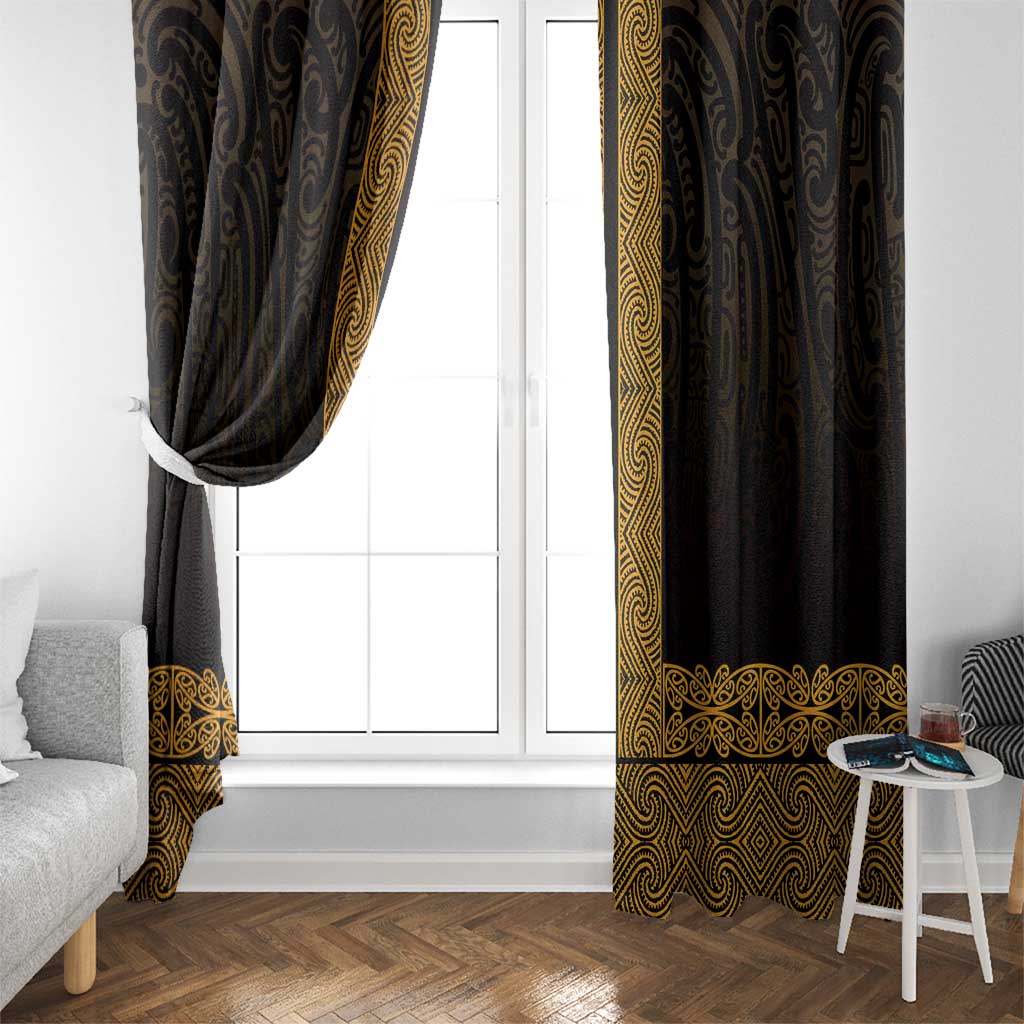 New Zealand Maori Kowhaiwhai Window Curtain Karaka Maui and Mangopare