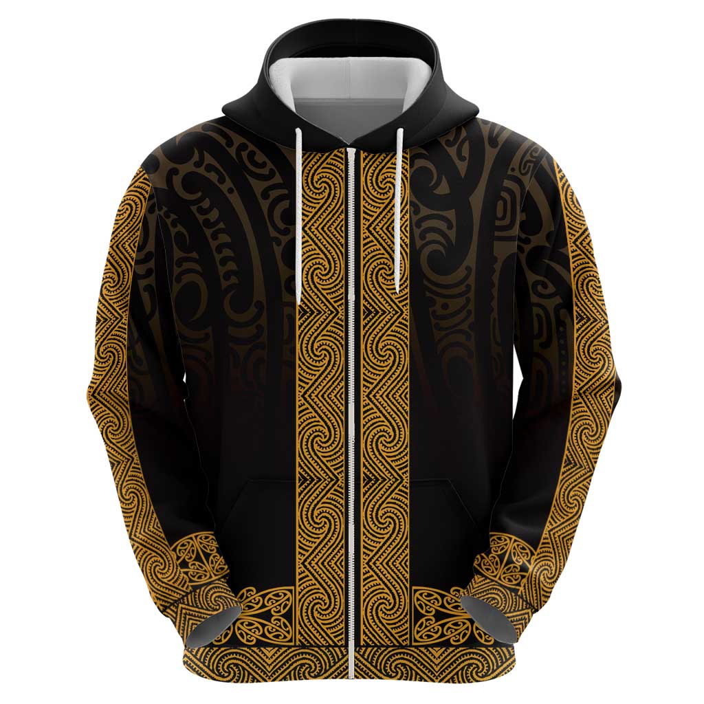 New Zealand Maori Kowhaiwhai Zip Hoodie Karaka Maui and Mangopare LT9 - Polynesian Pride