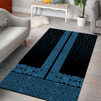 New Zealand Maori Kowhaiwhai Area Rug Kikorangi Maui and Mangopare