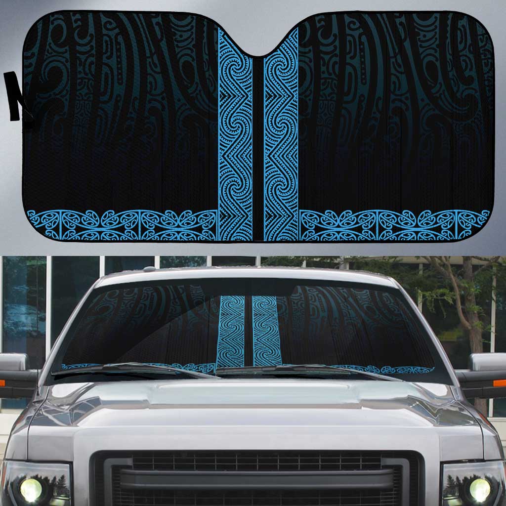 New Zealand Maori Kowhaiwhai Auto Sun Shade Kikorangi Maui and Mangopare - Polynesian Pride