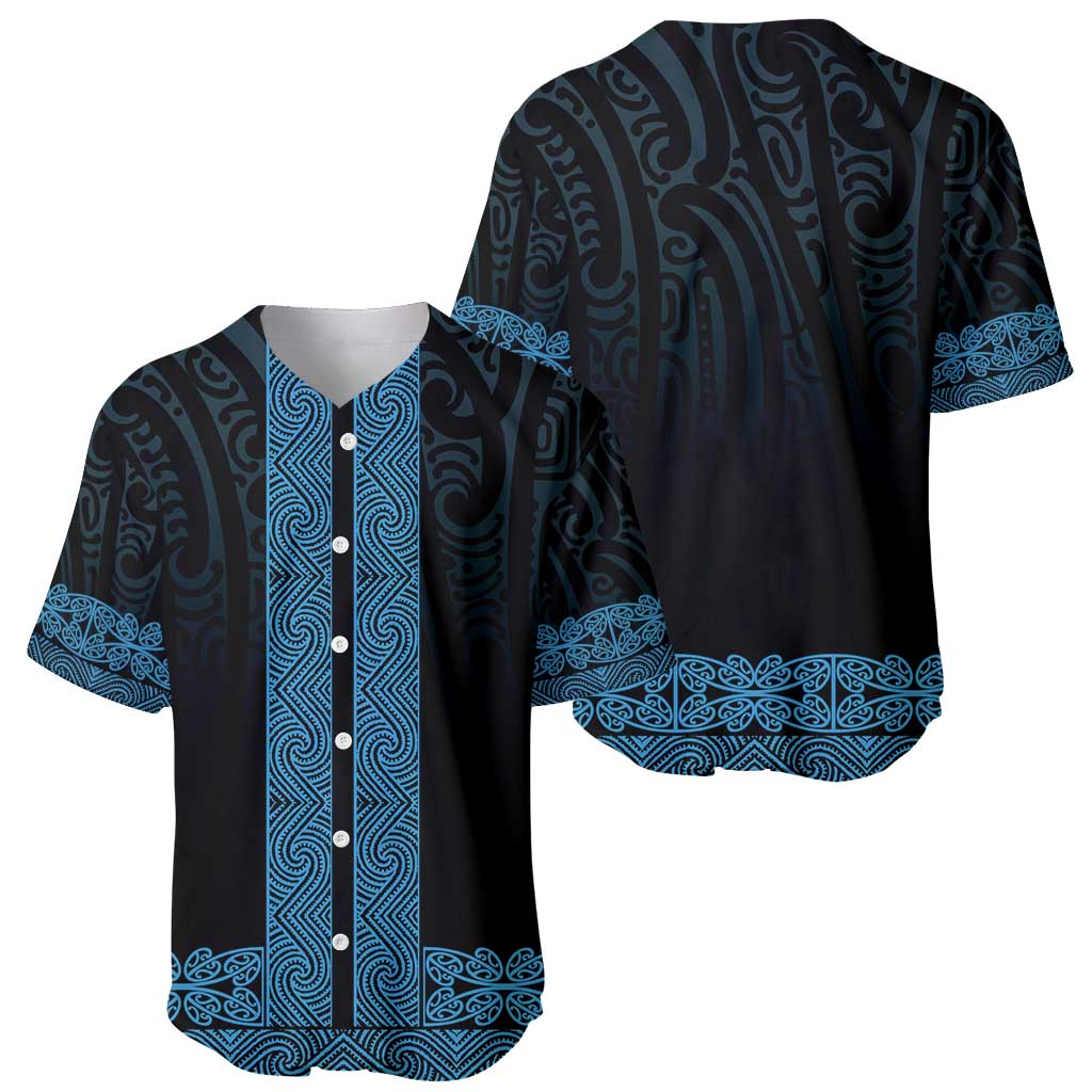 New Zealand Maori Kowhaiwhai Baseball Jersey Kikorangi Maui and Mangopare LT9 - Polynesian Pride