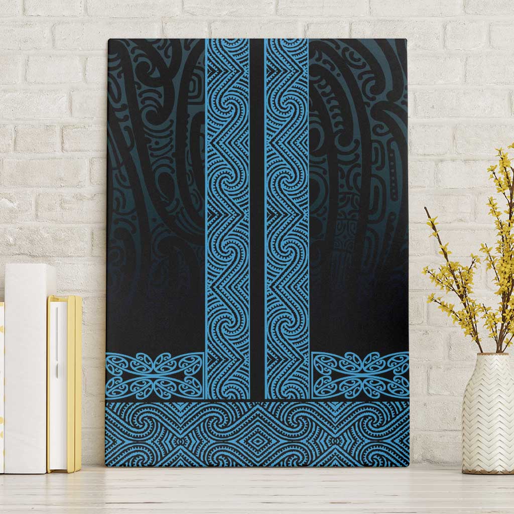New Zealand Maori Kowhaiwhai Canvas Wall Art Kikorangi Maui and Mangopare LT9 Without Frame Blue - Polynesian Pride