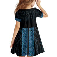 New Zealand Maori Kowhaiwhai Family Matching Off Shoulder Maxi Dress and Hawaiian Shirt Kikorangi Maui and Mangopare LT9 - Polynesian Pride